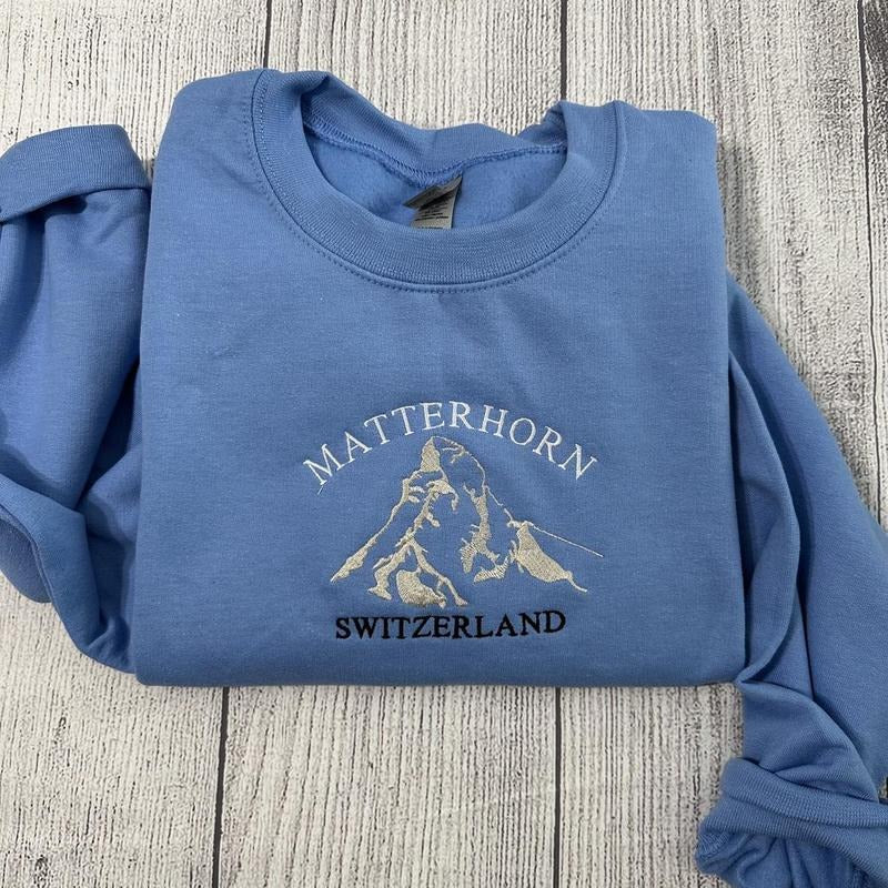 Matterhorn Switzerland Embroidered ; Mountain'S Lover Embroidered T-Shirts, Hoodie, Sweatshirt - T-Shirt, Sweatshirt, Hoodie