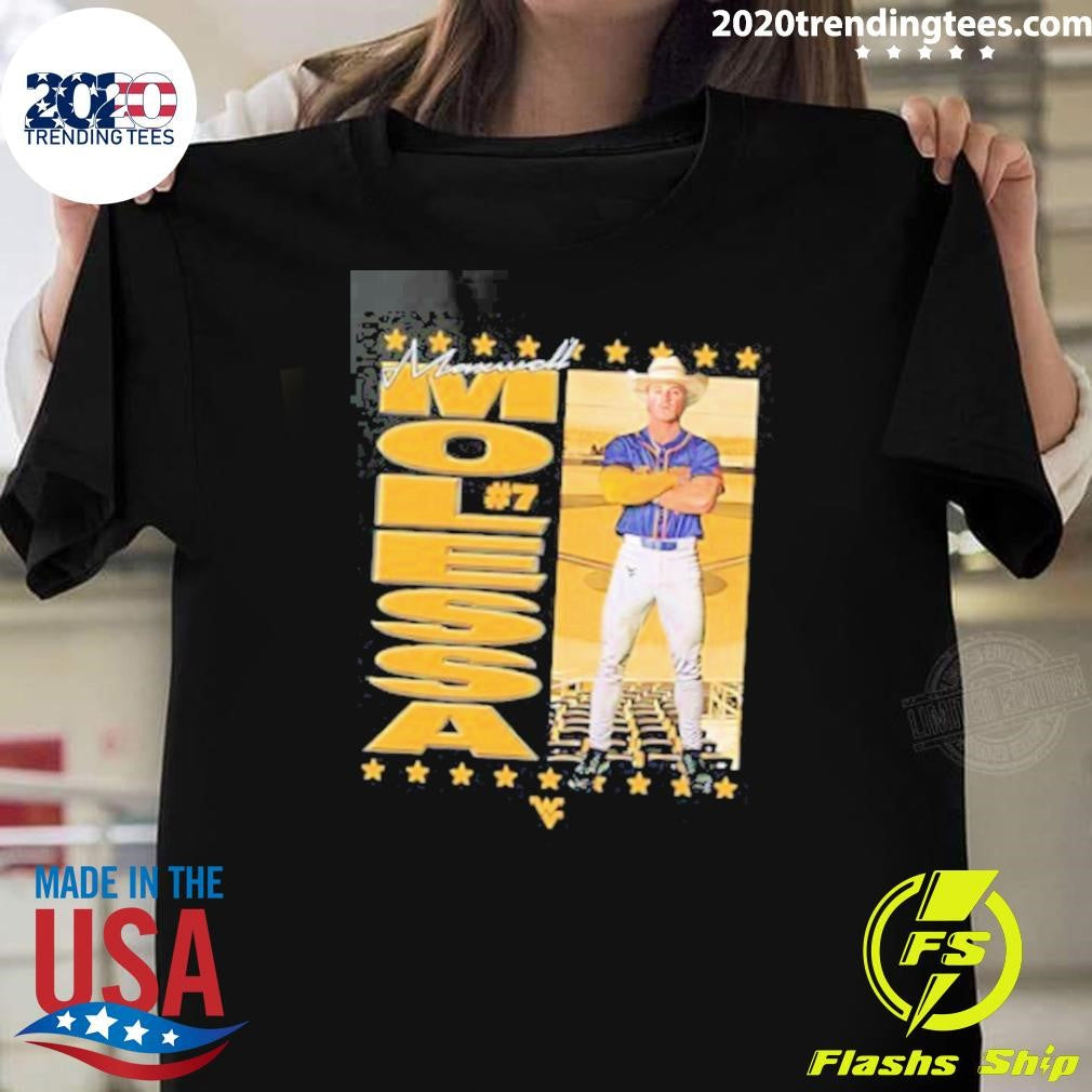 Maxwell Molessa 7 West Virginia University Baseball Graphic Shirt Unisex T-shirt, Sweatshirt, Hoodie, Long Sleeve Tee - T-Shirt, Sweatshirt, Hoodie