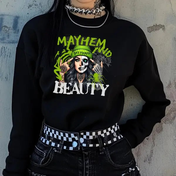 Mayhem Beauty Get F&Cked Black Punk Alt Grunge Goth Skeleton T-Shirts, Hoodie, Sweatshirt - T-Shirt, Sweatshirt, Hoodie
