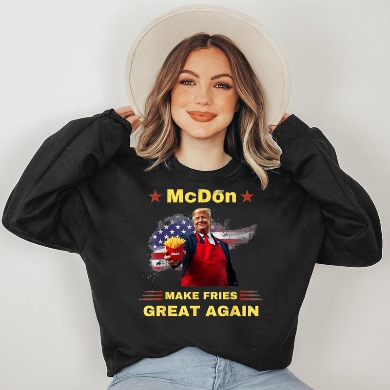 McDon 2024 Funny Donald Trump French Fry Cooking FriesFf T-Shirts, Hoodie, Sweatshirt - T-Shirt, Sweatshirt, Hoodie