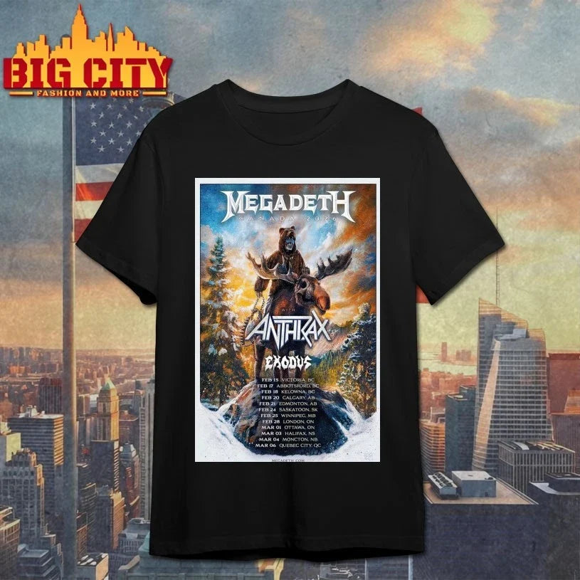 Megadeth 2026 Canada Tour Poster shirt Unisex T-shirt, Sweatshirt, Hoodie, Long Sleeve Tee - T-Shirt, Sweatshirt, Hoodie