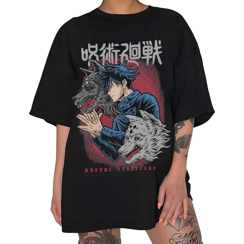 Megumii Diivine Dogs Goj0 Cool Anime Shirt Manga Lovers Top Anime Short Sleeve Shirt Casual T-Shirts, Hoodie, Sweatshirt - T-Shirt, Sweatshirt, Hoodie