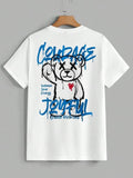 Cartoon Bear Print Round Neck Regular Fit Casual Short Sleeve Summer Top Daily Tropical T-Shirts, Hoodie, Sweatshirt - T-Shirt, Sweatshirt, Hoodie