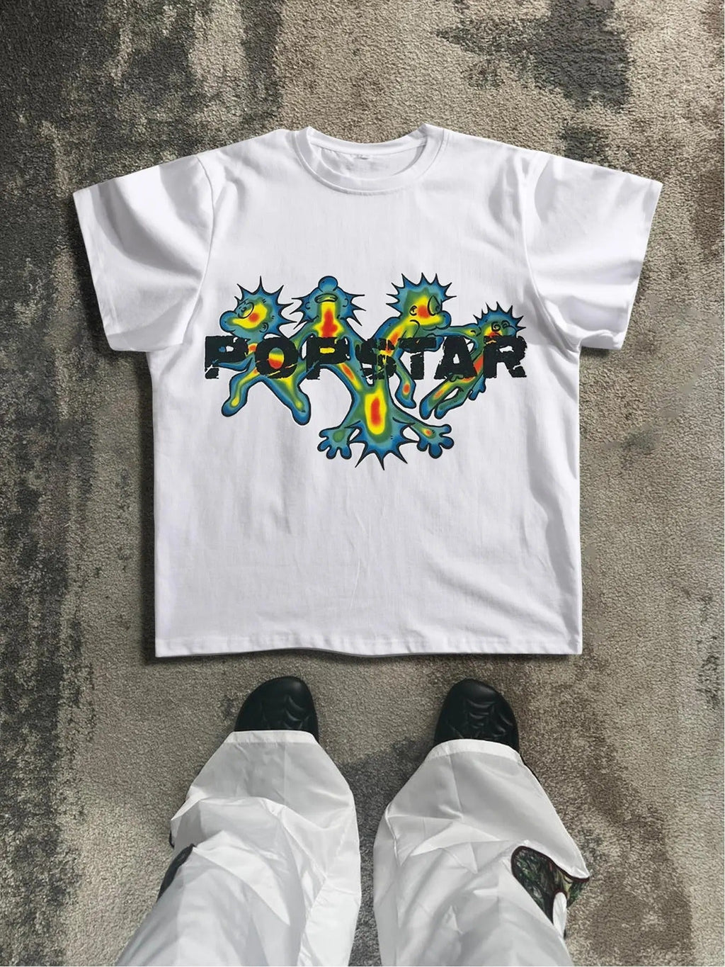 Cartoon Dragon & Letter Print Round Neck Street Casual Regular Fit Short Sleeve Daily Top All Seasons T-Shirts, Hoodie, Sweatshirt - T-Shirt, Sweatshirt, Hoodie