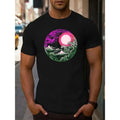 Casual Crew Neck Wave Sun Print Knit Fabric Regular Fit Slight Stretch Short Sleeve Tops MADE USA T-Shirts, Hoodie, Sweatshirt - T-Shirt, Sweatshirt, Hoodie