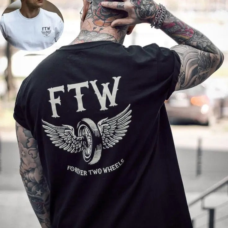 FTW FOREVER TWO WHEELS Angel Wings Print 2 Sided Shirt Shirt Naughty Clothes Shirt Naughty Clothes T-Shirts, Hoodie, Sweatshirt - T-Shirt, Sweatshirt, Hoodie