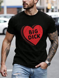Heart & Letter Print Round Neck Regular Fit Casual Short Sleeve Crew Neck Daily Top All Seasons T-Shirts, Hoodie, Sweatshirt - T-Shirt, Sweatshirt, Hoodie