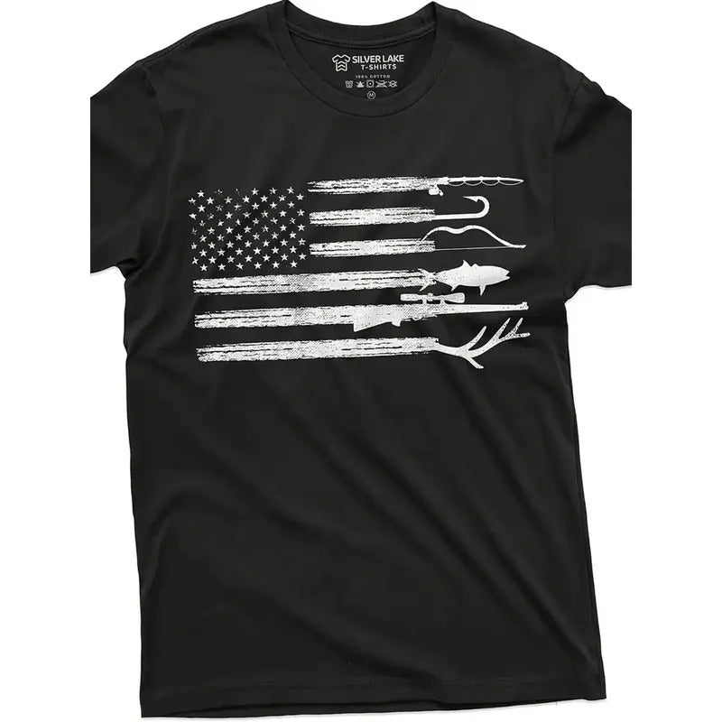 Hunting Fishing Shirt American Flag Natural Camouflage Shirt Father'S Creative Patriotic Made USA T-Shirts, Hoodie, Sweatshirt - T-Shirt, Sweatshirt, Hoodie