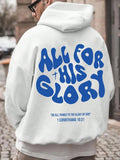 Letter & Figure Print Drop Shoulder Casual Regular Fit Drawstring Pocket Hooded Daily Outdoor Clothes Fall & Winter T-Shirts, Hoodie, Sweatshirt - T-Shirt, Sweatshirt, Hoodie