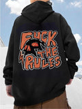 Letter Print Drop Shoulder Thermal Lined Casual Regular Fit Drawstring Pocket Hooded Daily Outdoor Clothes Fall & Winterstyle{N002}2 T-Shirts, Hoodie, Sweatshirt - T-Shirt, Sweatshirt, Hoodie
