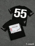 Letter Print Loose Fit Sports Shirts All Season Streetwear Summer Daily T-Shirts, Hoodie, Sweatshirt - T-Shirt, Sweatshirt, Hoodie