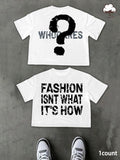 Letter Print Round Neck Regular Fit Casual Short Sleeve Summer Top Daily Tropical Cotton T-Shirts, Hoodie, Sweatshirt - T-Shirt, Sweatshirt, Hoodie