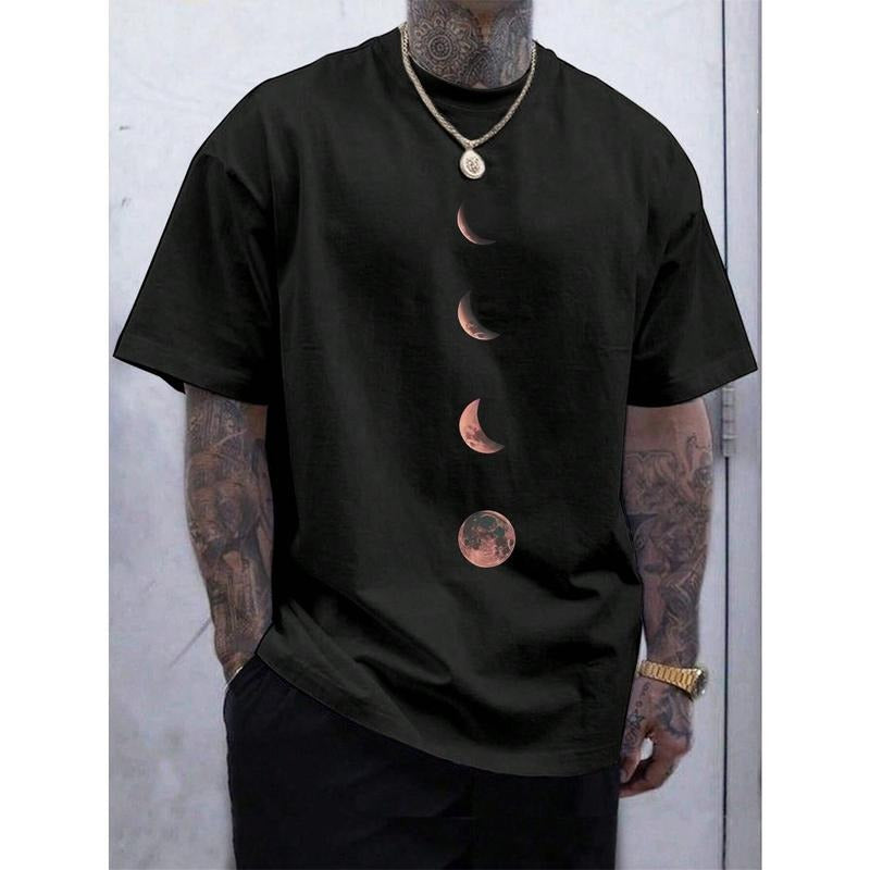 Moon Pattern Round Neck Short Sleeve Made USA T-Shirts, Hoodie, Sweatshirt - T-Shirt, Sweatshirt, Hoodie