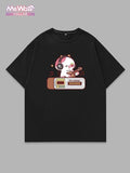Regular Fit Cartoon Highland Cow Print Short Sleeve Casual Round Neck Daily Top Summer Tropical T-Shirts, Hoodie, Sweatshirt - T-Shirt, Sweatshirt, Hoodie