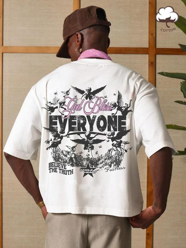 Regular Fit Eagle Print Round Neck Casual Short Sleeve Summer Top Daily Tropical Cotton T-Shirts, Hoodie, Sweatshirt - T-Shirt, Sweatshirt, Hoodie