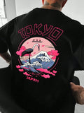 Regular Fit Flamingo & Mountain Print Drop Shoulder Casual Comfy Short Sleeve Round Neck Daily Top All Seasons T-Shirts, Hoodie, Sweatshirt - T-Shirt, Sweatshirt, Hoodie