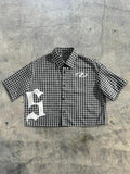 Regular Letter Print Short Sleeve Shirt Casual Retro Gingham Shirt Daily Casual Chic Minimalist Top Summer Menswear T-Shirts, Hoodie, Sweatshirt - T-Shirt, Sweatshirt, Hoodie