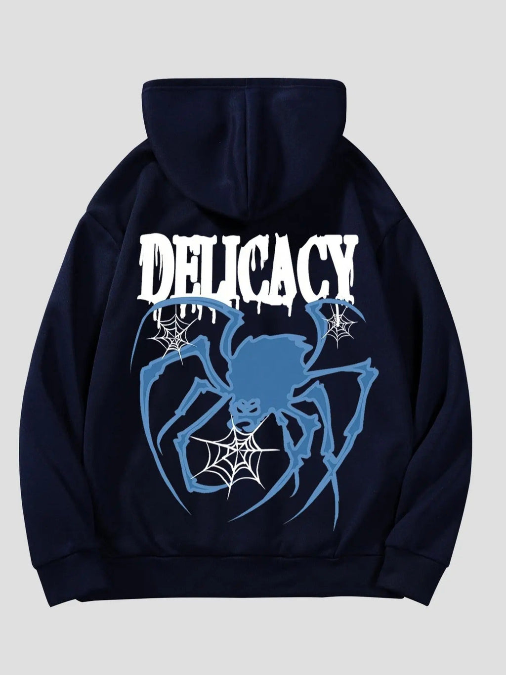 Spider & Letter Print Drawstring Regular Fit Casual Pocket Long Sleeve Hooded Clothes Fall & Winter Daily T-Shirts, Hoodie, Sweatshirt - T-Shirt, Sweatshirt, Hoodie