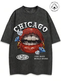 Vintage Chicago Print Round Neck Casual Short Sleeve Summer Top Daily Tropical Cotton T-Shirts, Hoodie, Sweatshirt - T-Shirt, Sweatshirt, Hoodie