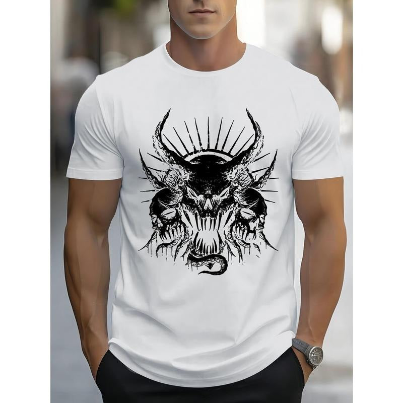 Vintage Inspired Skull Casual & Sporty Round Neck Short Sleeve Breathable Blend Machine Washable Summer Made USA T-Shirts, Hoodie, Sweatshirt - T-Shirt, Sweatshirt, Hoodie