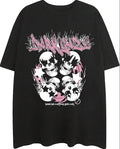 Y2k Letter Skull Short Sleeve Gothic Tops T-Shirts, Hoodie, Sweatshirt - T-Shirt, Sweatshirt, Hoodie