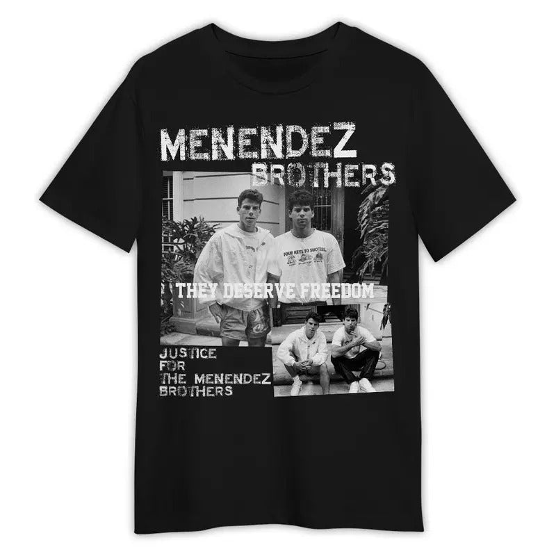 Menendez Brothers Shirt Menendez Will They Go Free 2024 Shirt Menswear Streetwear Round Neck Top T-Shirts, Hoodie, Sweatshirt - T-Shirt, Sweatshirt, Hoodie