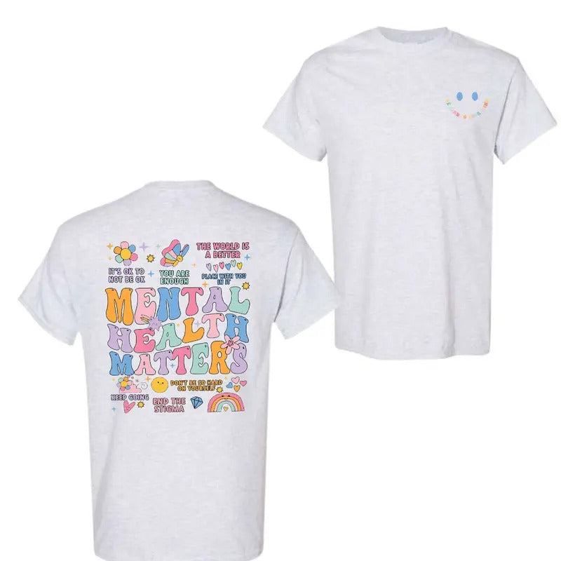 Mental Health Matters 2 Sided Mental Health Shirt T-Shirts, Hoodie, Sweatshirt - T-Shirt, Sweatshirt, Hoodie
