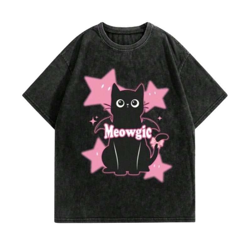 Meowgic Cat Star Y2k Vintage Dark Rock Spider Slogan Y2k Cat Shirt & Womenswear Tops Streetwear T-Shirts, Hoodie, Sweatshirt - T-Shirt, Sweatshirt, Hoodie