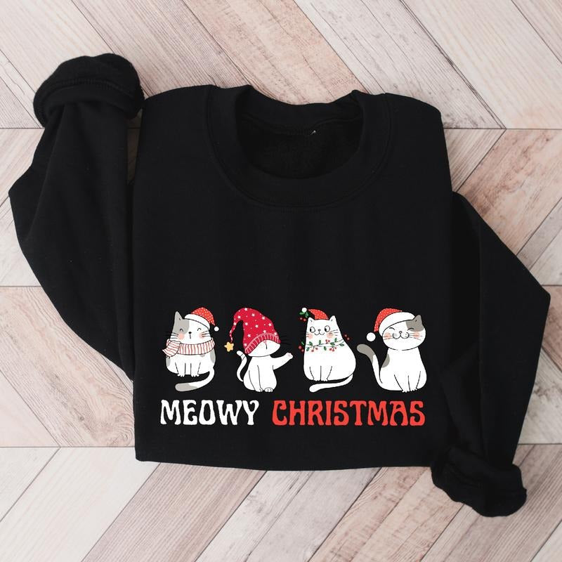 Meowy Cat Lover New Year Party Cats Mom Car Owner Long Sleeve T-Shirts, Hoodie, Sweatshirt - T-Shirt, Sweatshirt, Hoodie