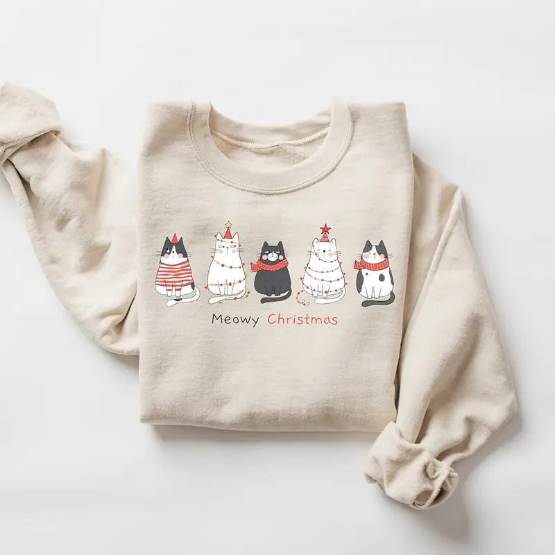 Meowy Happy Cat Year Shirt Funny Cat Shirt Cat Cats Cat Lover Shirt T-Shirts, Hoodie, Sweatshirt - T-Shirt, Sweatshirt, Hoodie