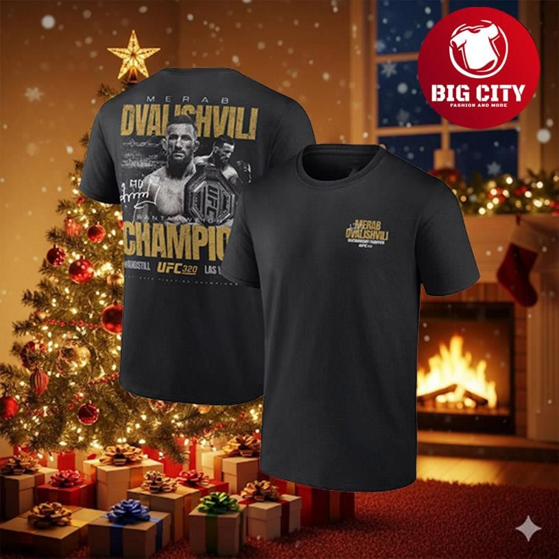 Merab Dvalishvili UFC 320 Bantamweight Champion 2025 Las Vegas Two Sided Shirt Unisex T-shirt, Sweatshirt, Hoodie, Long Sleeve Tee - T-Shirt, Sweatshirt, Hoodie