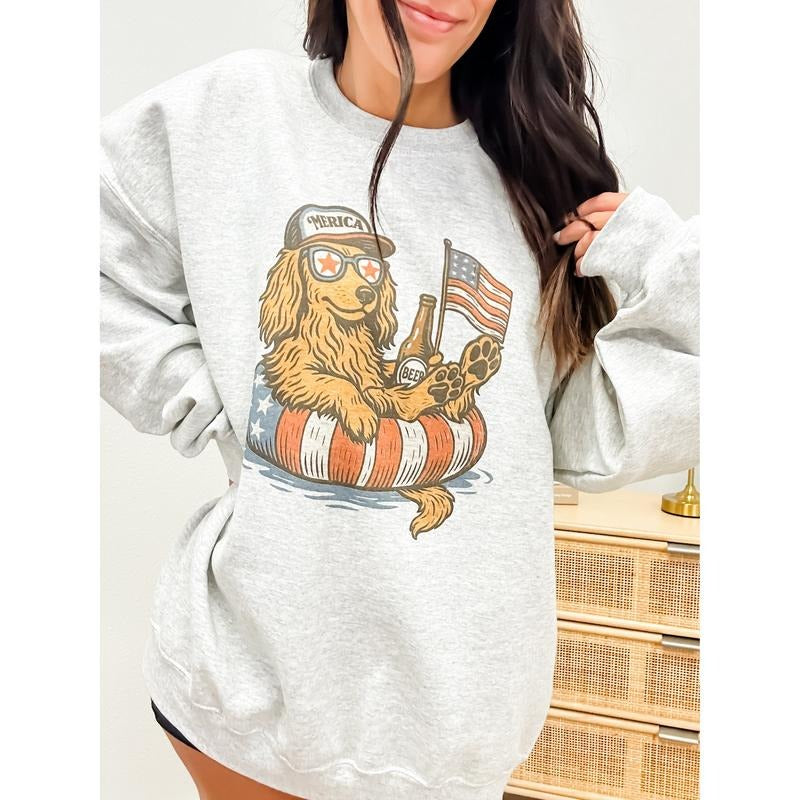 Merica Dog Top T-Shirts, Hoodie, Sweatshirt - T-Shirt, Sweatshirt, Hoodie