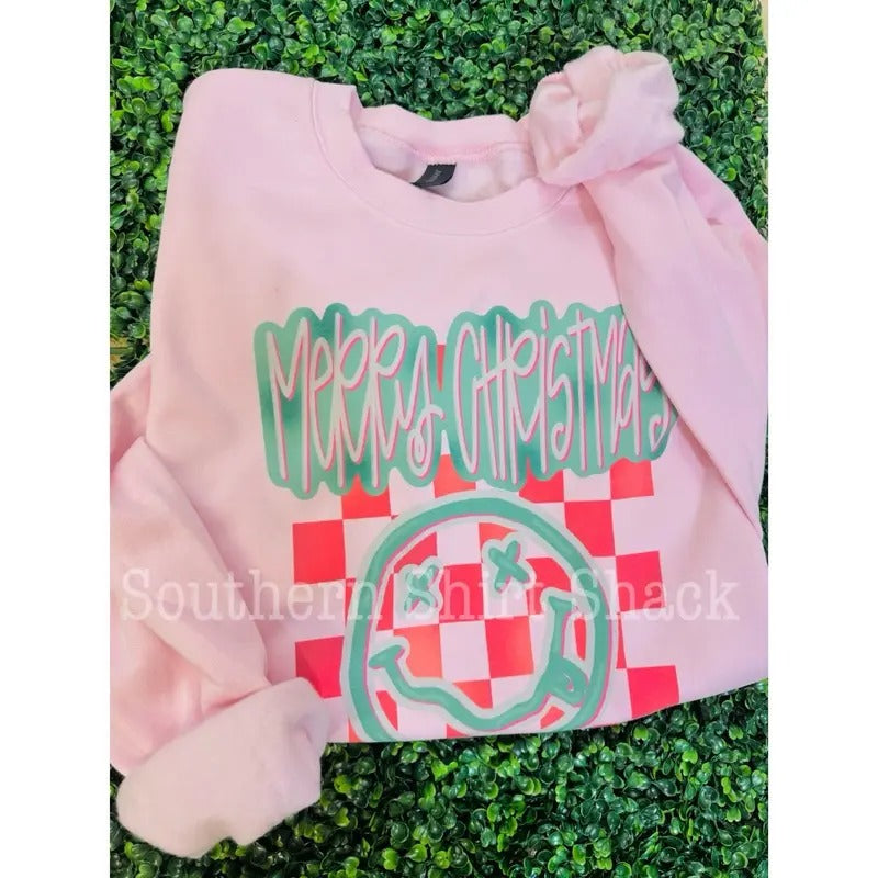 Merry Smiley Pink T-Shirts, Hoodie, Sweatshirt - T-Shirt, Sweatshirt, Hoodie