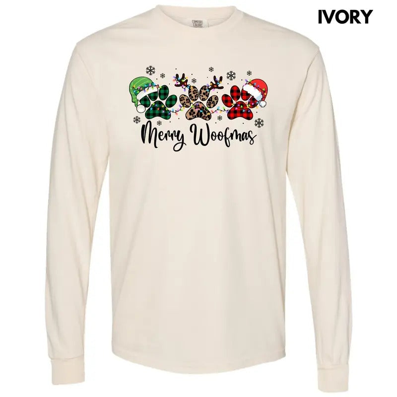 Merry WOOFmas Long Sleeve Comfort Colors 'NLB' T-Shirts, Hoodie, Sweatshirt - T-Shirt, Sweatshirt, Hoodie