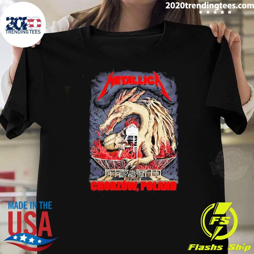Metallica Chorzow Dragon Shirt 2026 M72 World Tour Shirt Unisex T-shirt, Sweatshirt, Hoodie, Long Sleeve Tee - T-Shirt, Sweatshirt, Hoodie