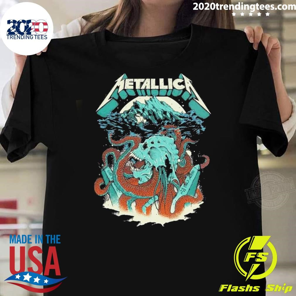 Metallica M72 World Tour 2026 Merch Kraken Skull Head Shirt Unisex T-shirt, Sweatshirt, Hoodie, Long Sleeve Tee - T-Shirt, Sweatshirt, Hoodie
