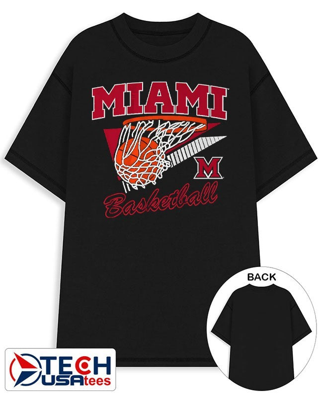 Miami Redhawks Basketball retro swish shirt Unisex T-shirt, Sweatshirt, Hoodie, Long Sleeve Tee - T-Shirt, Sweatshirt, Hoodie