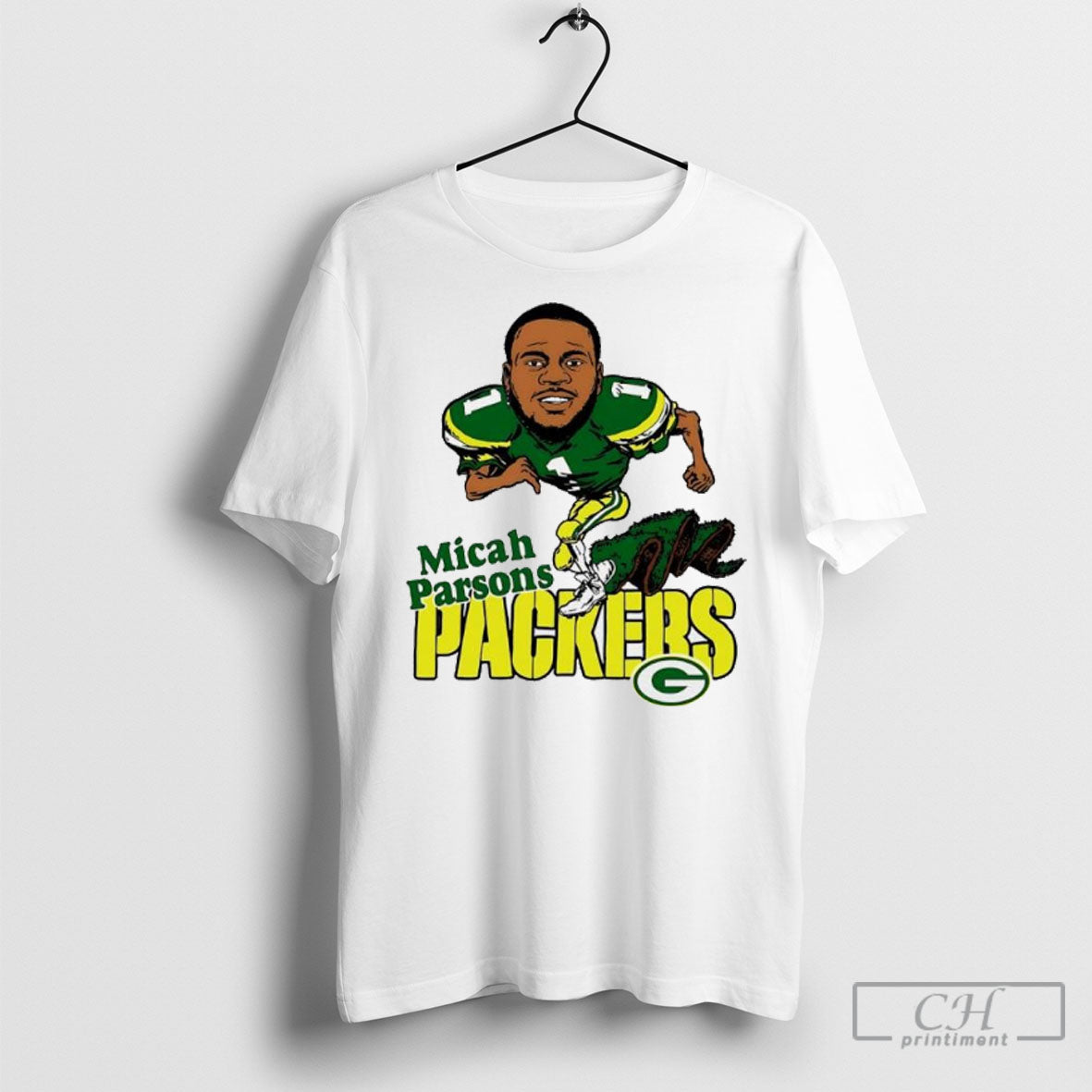 Micah Parsons Green Bay Packers Football Homage Bighead Caricature Player Graphic Shirt Sweater - T-Shirt, Sweatshirt, Hoodie
