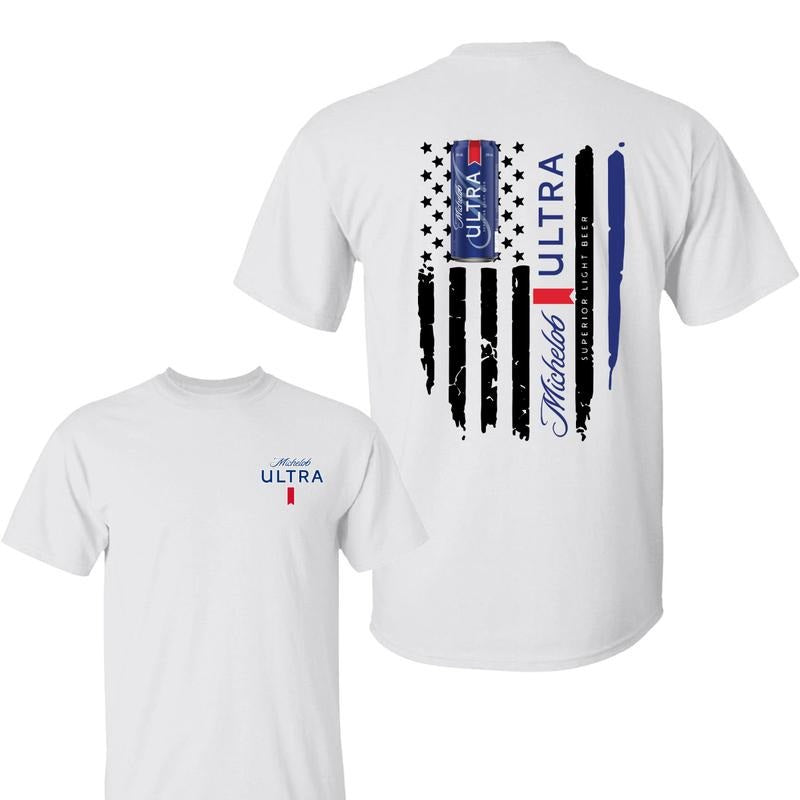 Michellob Ultra Shirt Bold American Flag & Beer Can Beer Enthusiasts Casual Outings Streetwear Menswear T-Shirts, Hoodie, Sweatshirt - T-Shirt, Sweatshirt, Hoodie