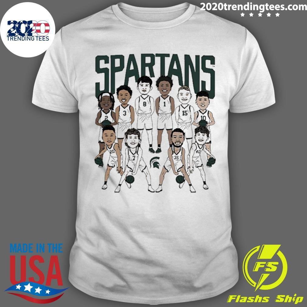 Michigan State Spartans Mens Basketball Team Caricature Shirt Unisex T-shirt, Sweatshirt, Hoodie, Long Sleeve Tee - T-Shirt, Sweatshirt, Hoodie