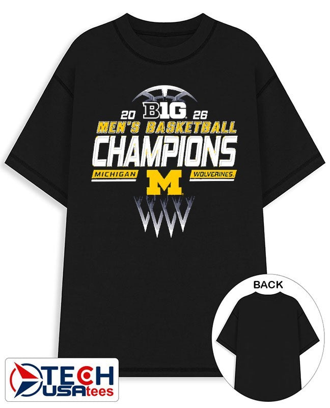 Michigan Wolverines 2026 Big Ten Mens Basketball Regular Season Champions shirt Unisex T-shirt, Sweatshirt, Hoodie, Long Sleeve Tee - T-Shirt, Sweatshirt, Hoodie