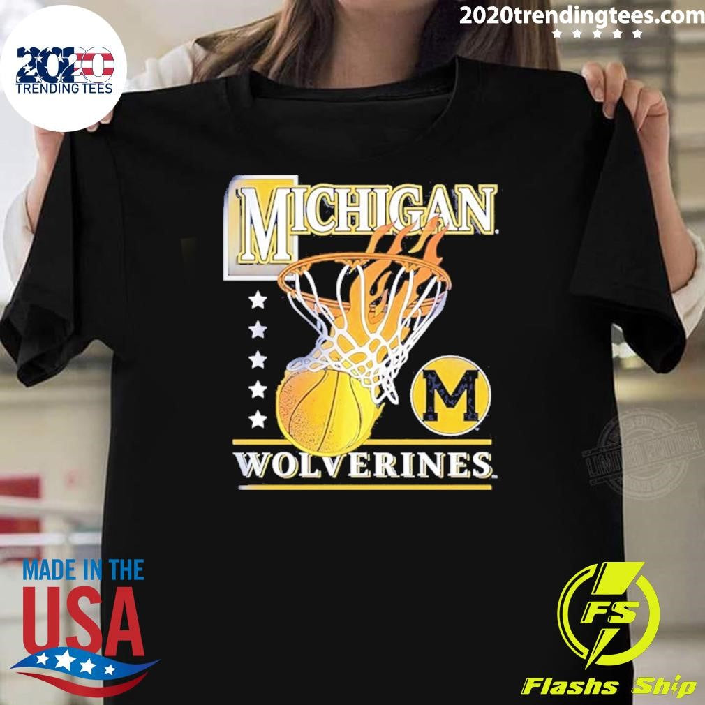Michigan Wolverines Basketball Hoops Graphic Shirt Unisex T-shirt, Sweatshirt, Hoodie, Long Sleeve Tee - T-Shirt, Sweatshirt, Hoodie
