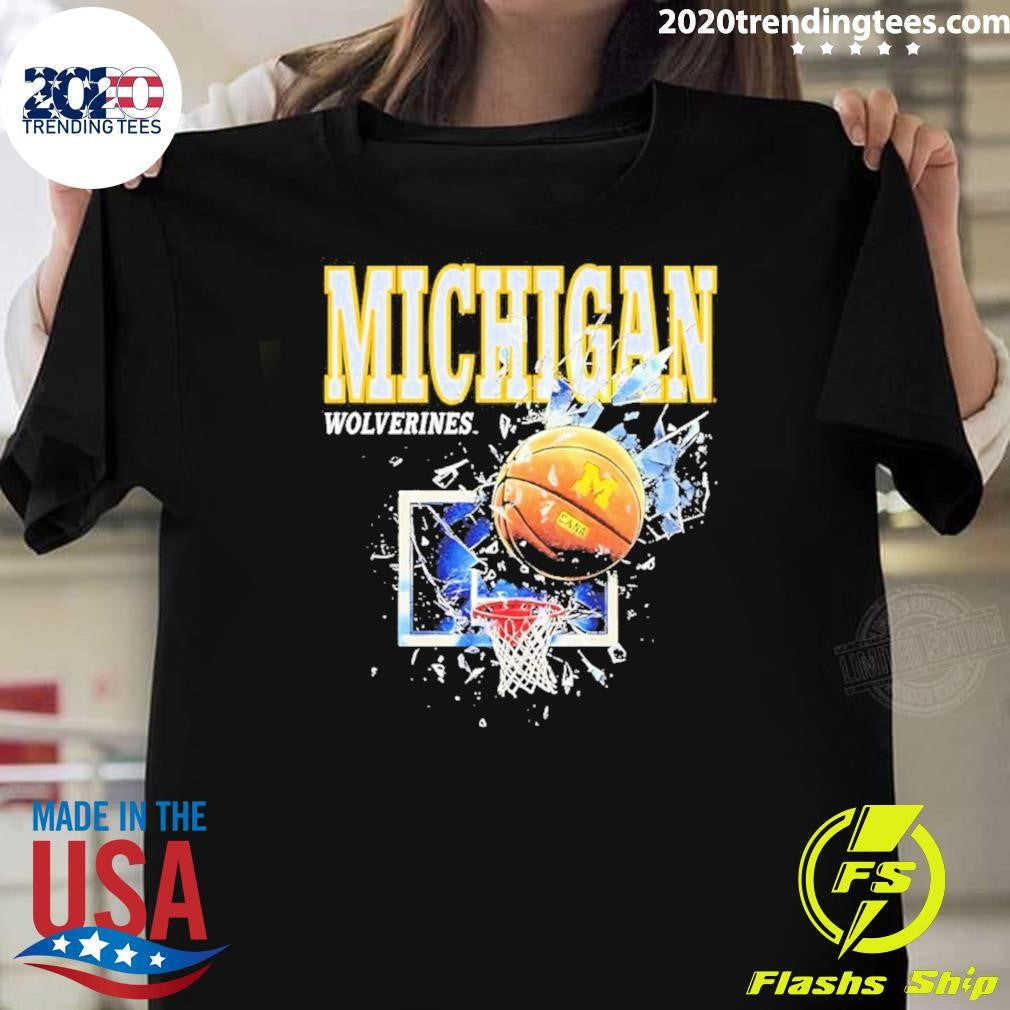 Michigan Wolverines Basketball Shattered Backboard Vintage Shirt Unisex T-shirt, Sweatshirt, Hoodie, Long Sleeve Tee - T-Shirt, Sweatshirt, Hoodie