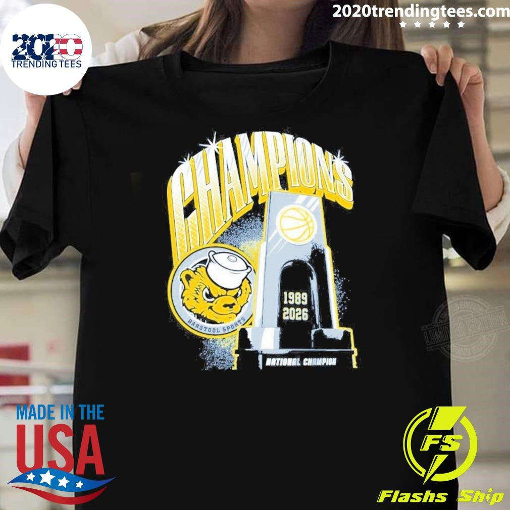 Michigan Wolverines Basketball Trophy 1989-2026 National Champions Tee Shirt Unisex T-shirt, Sweatshirt, Hoodie, Long Sleeve Tee - T-Shirt, Sweatshirt, Hoodie