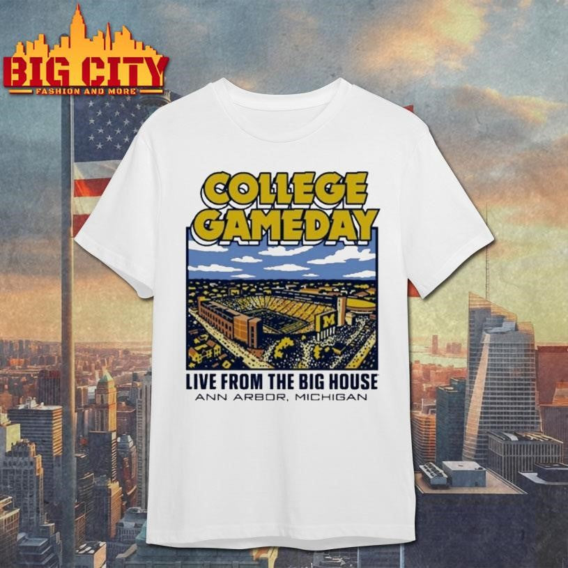 Michigan Wolverines College Gameday 2025 Big House Stadium Shirt Unisex T-shirt, Sweatshirt, Hoodie, Long Sleeve Tee - T-Shirt, Sweatshirt, Hoodie