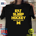 Michigan Wolverines Eat Sleep HockeyShirt Unisex T-shirt, Sweatshirt, Hoodie, Long Sleeve Tee - T-Shirt, Sweatshirt, Hoodie