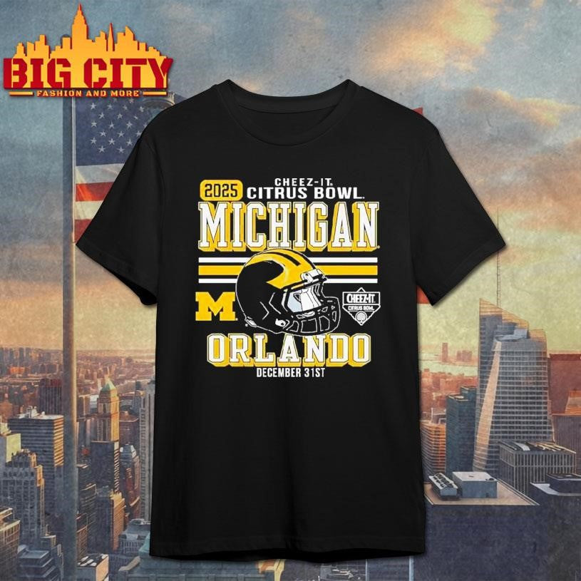 Official Michigan Wolverines Football Cheez-it Citrus Bowl 2025 Helmet Shirt Unisex T-shirt, Sweatshirt, Hoodie, Long Sleeve Tee - T-Shirt, Sweatshirt, Hoodie