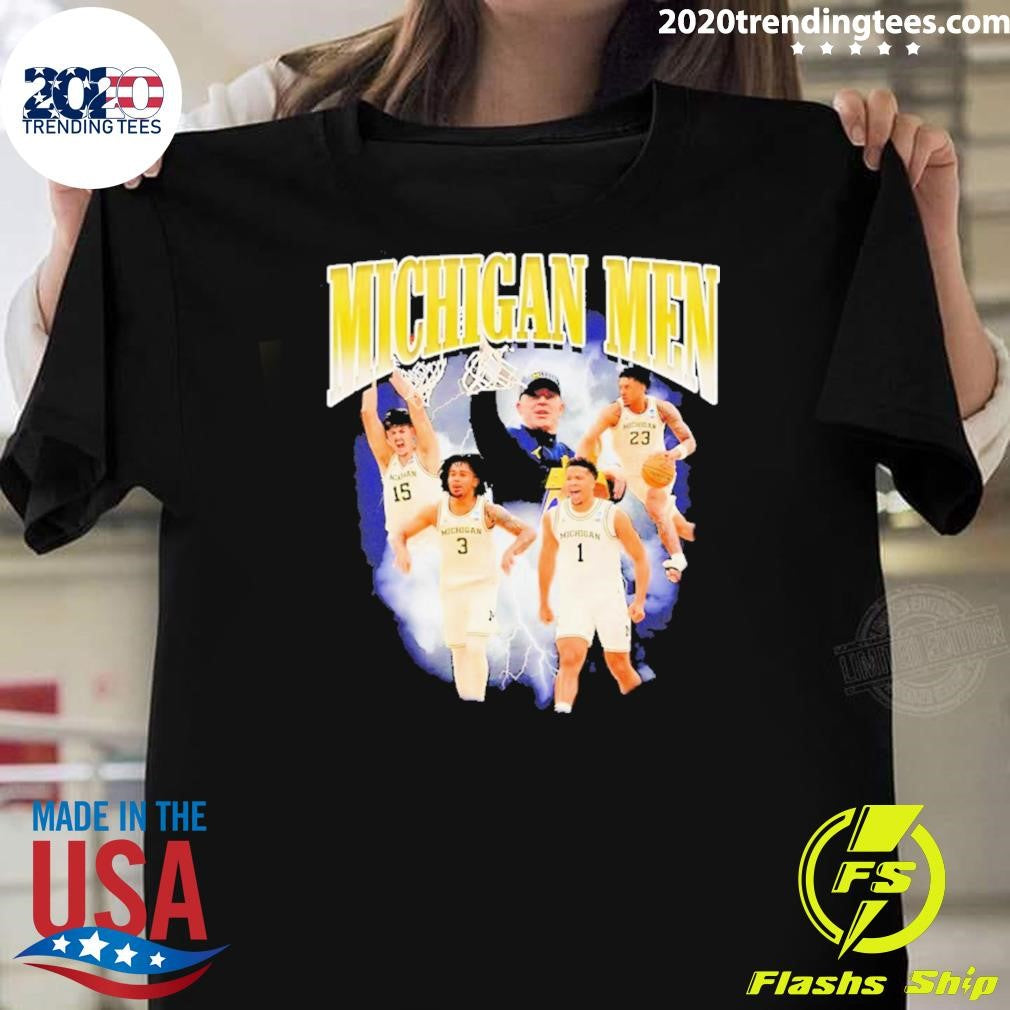 Michigan Wolverines Mens Basketball Collage Graphic Vintage Shirt Unisex T-shirt, Sweatshirt, Hoodie, Long Sleeve Tee - T-Shirt, Sweatshirt, Hoodie