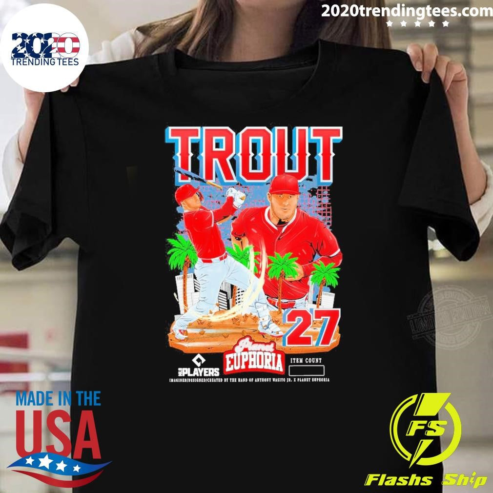 Mike Trout Los Angeles Angels MLB Players Planet Euphoria Artwork 2026 Shirt Unisex T-shirt, Sweatshirt, Hoodie, Long Sleeve Tee - T-Shirt, Sweatshirt, Hoodie