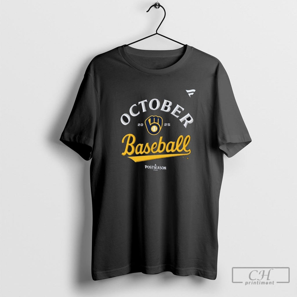 Milwaukee Brewers October Baseball 2025 Mlb Postseason Shirt Sweater Unisex T-shirt, Sweatshirt, Hoodie, Long Sleeve Tee - T-Shirt, Sweatshirt, Hoodie